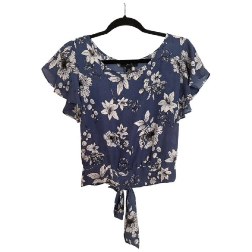BCX Navy Floral Blouse